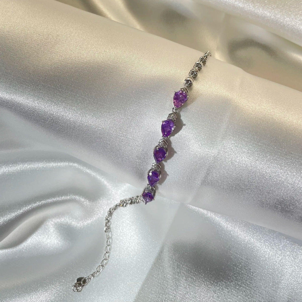 Stardust Violet Amethyst Silver - Set Bracelet - EmbroiGleam​