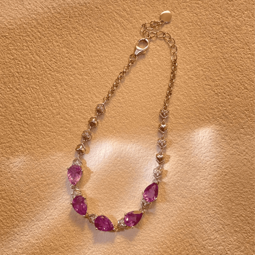 Stardust Violet Amethyst Silver - Set Bracelet - EmbroiGleam​