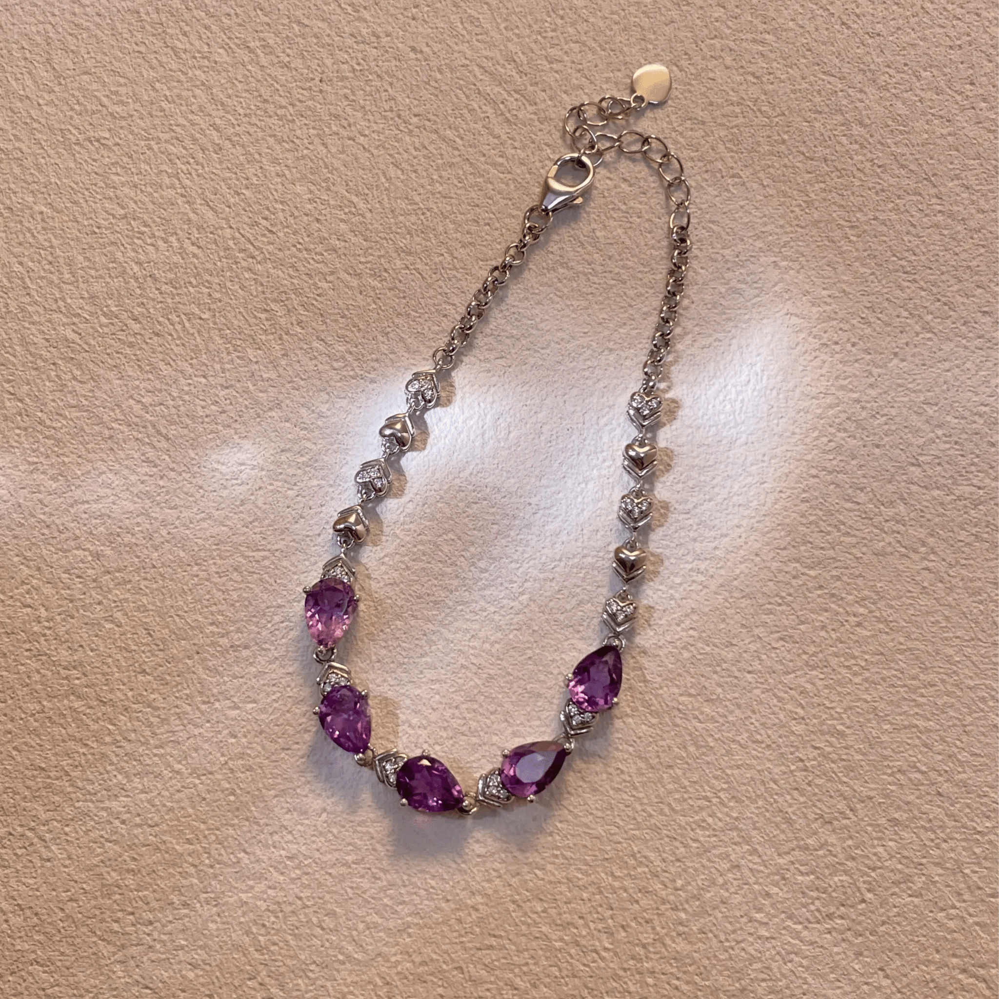 Stardust Violet Amethyst Silver - Set Bracelet - EmbroiGleam​