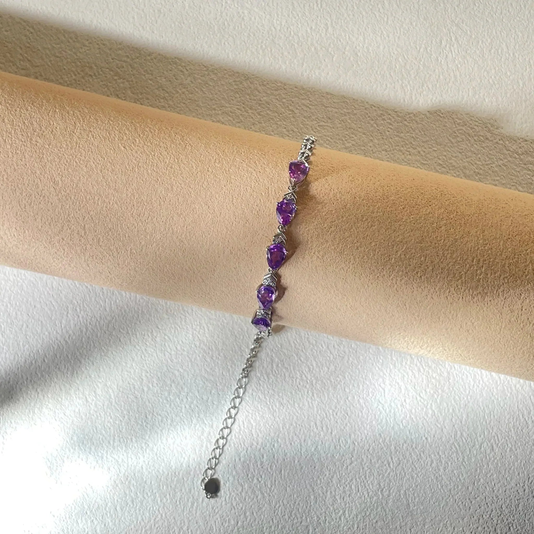 Stardust Violet Amethyst Silver - Set Bracelet - EmbroiGleam​